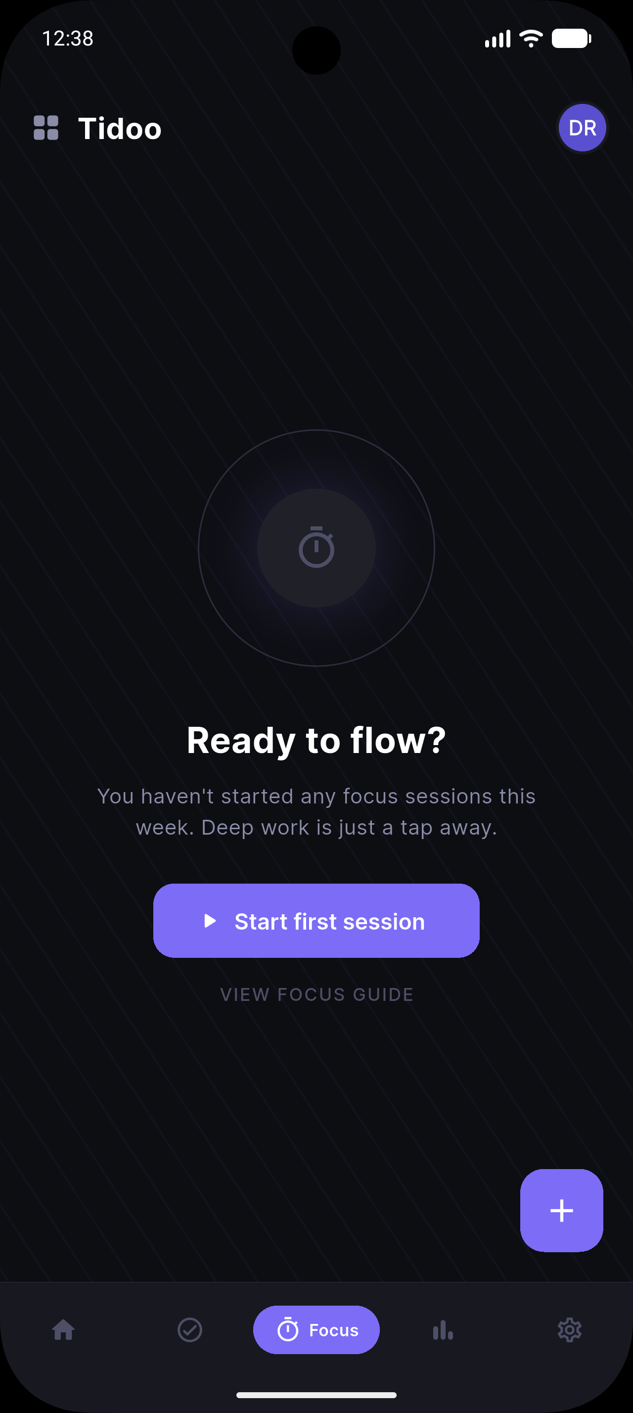 Focus mode screen
